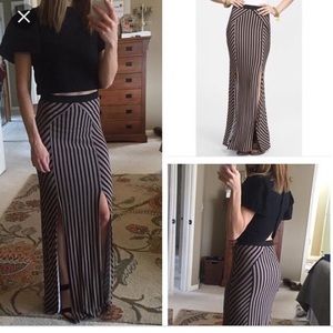 Free People High waisted double slit skirt